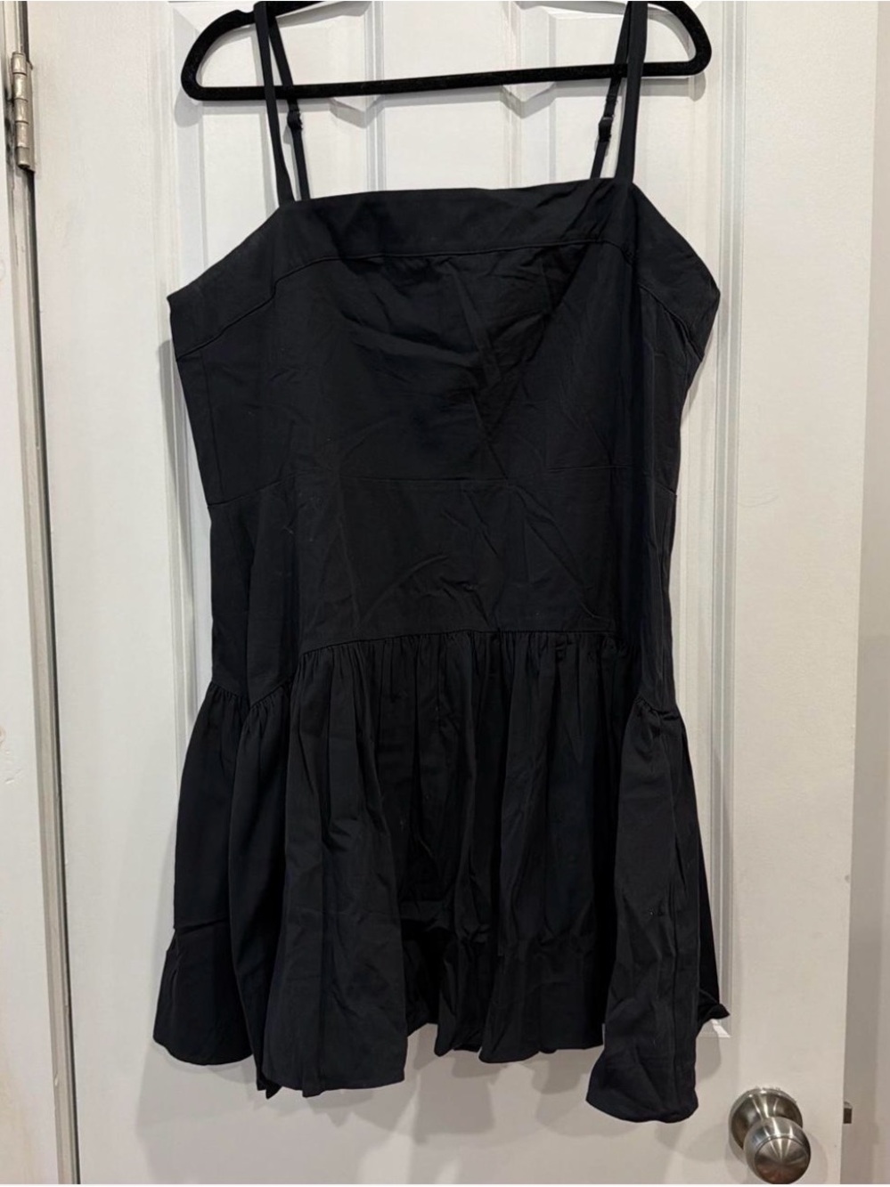 Abercrombie & Fitch Black Spaghetti Strap Peplum Mini Dress